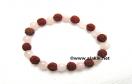 Rose Quartz Rudraksha elastic bracelet